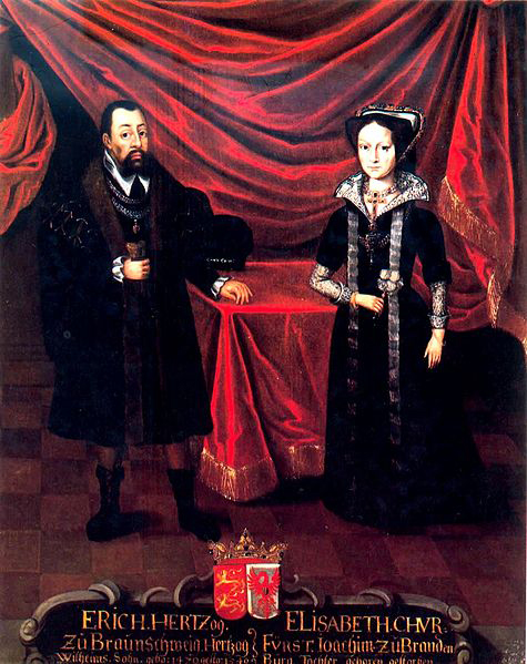 Eric I, Duke of Brunswick-Luneburg, with his second wife, Elizabeth of Brandenburg, around 1530